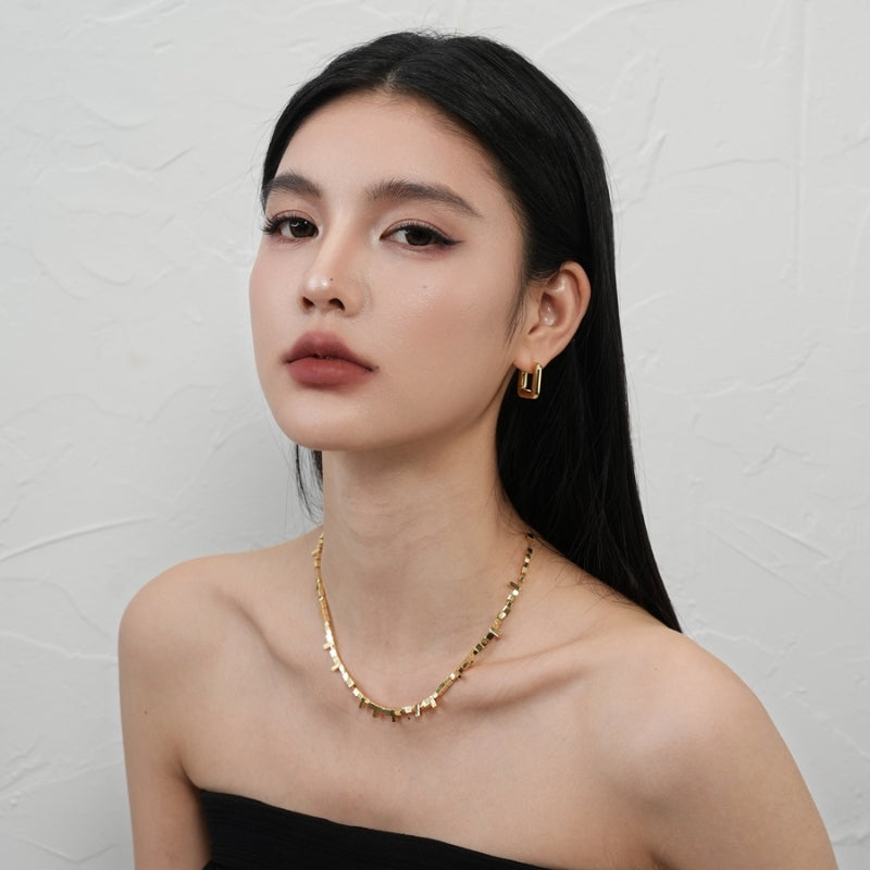 18KGP 小方块幾何ネック