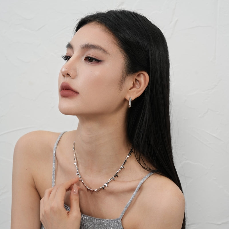 18KGP 小方块幾何ネック