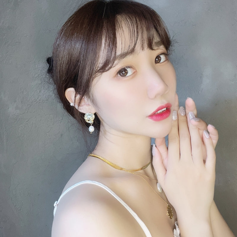 18KGP 蛇骨真珠復古コインネック