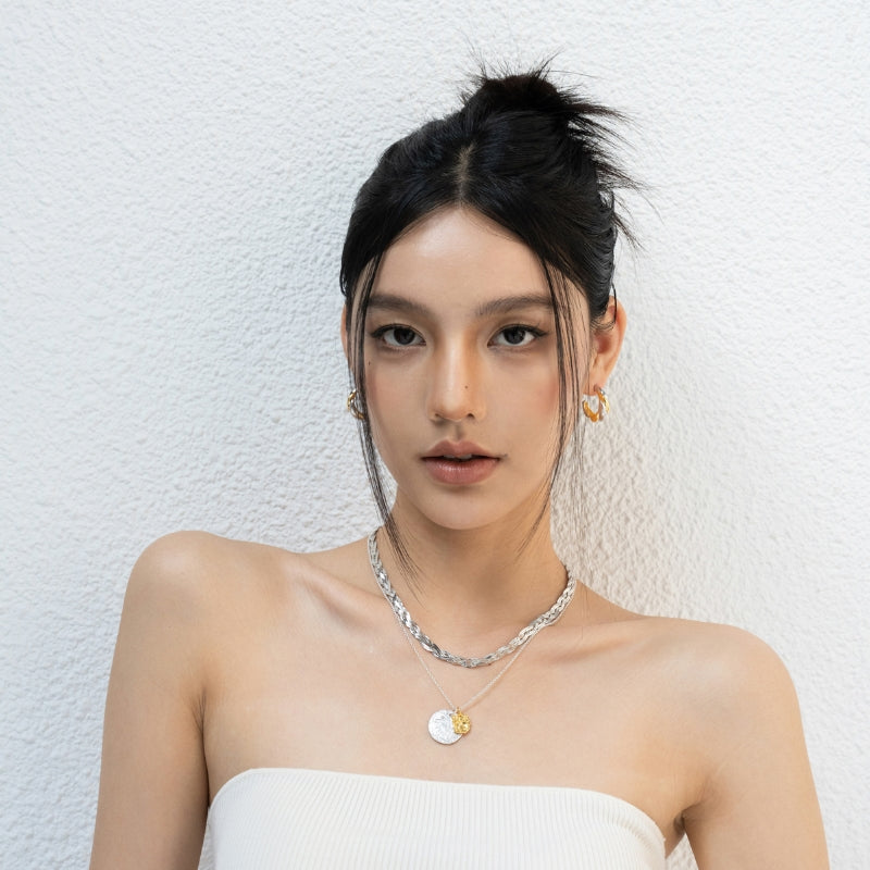18KGP 編み蛇骨ネック
