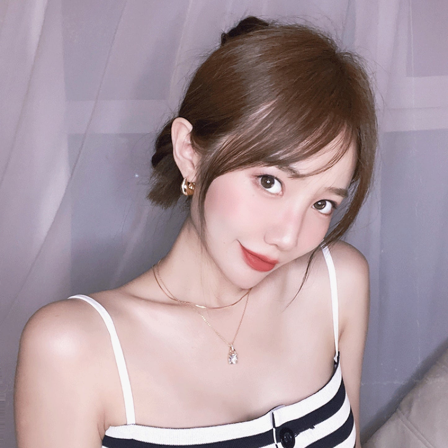 18KGP フレンチ水滴ダイヤ耳圈