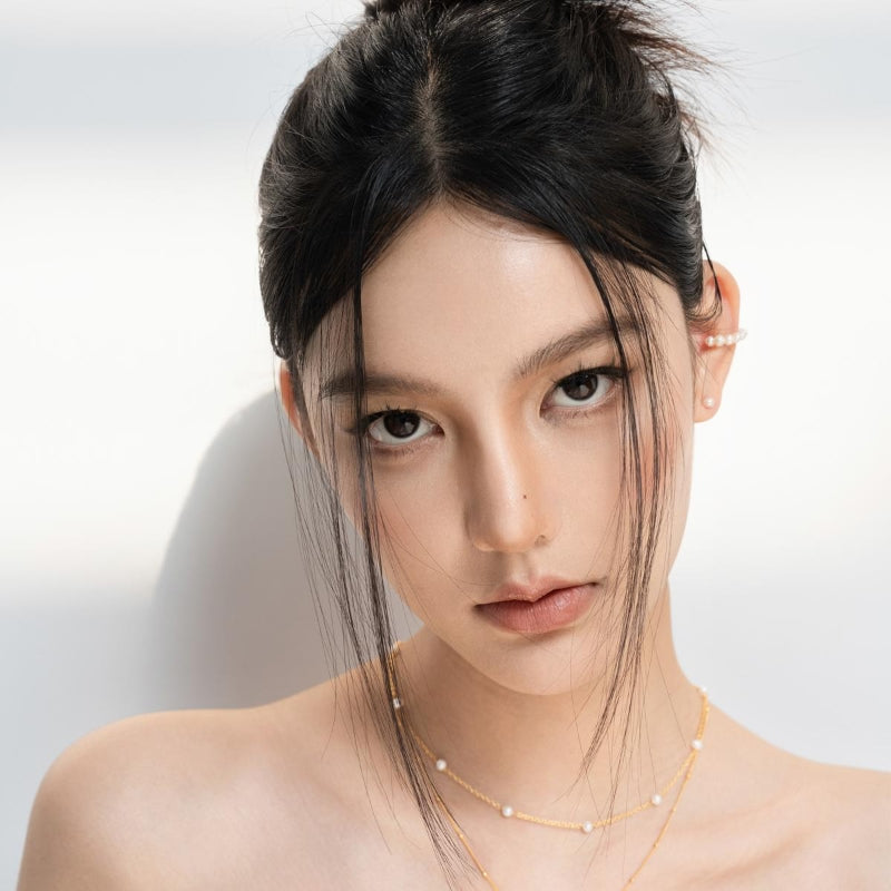 18KGP 白蝶貝方形ネック