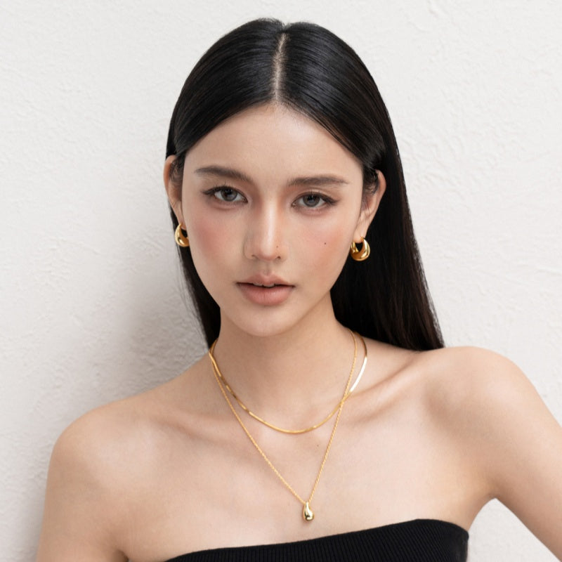 18KGP フレンチ銀水滴耳饰