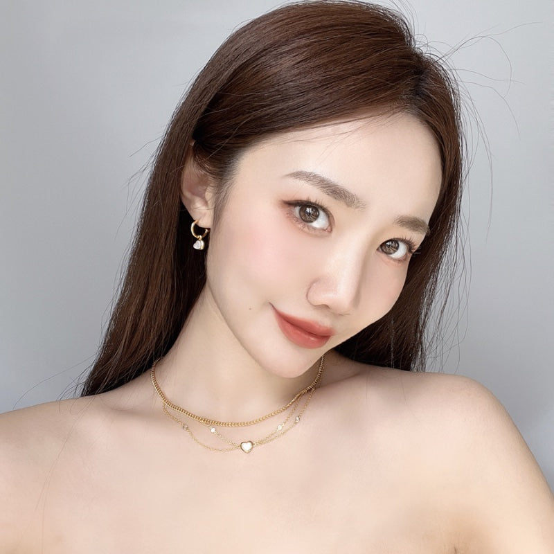 18KGP 白ベムーア多層ネック
