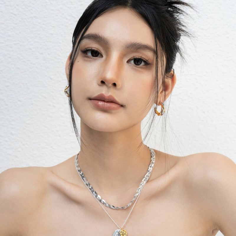 18KGP 編み蛇骨ネック