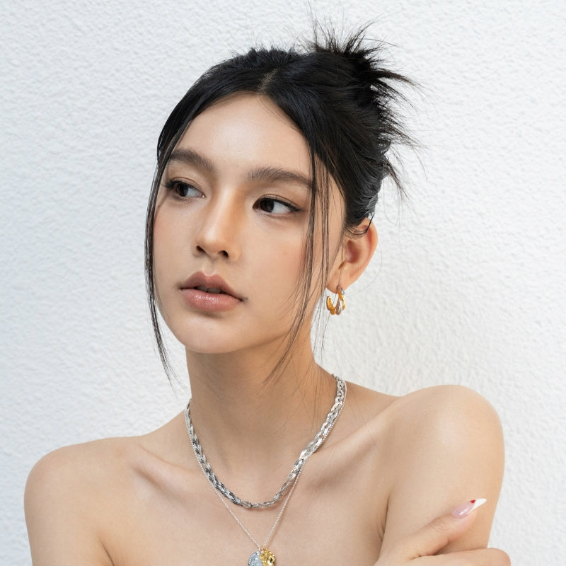 18KGP 編み蛇骨ネック