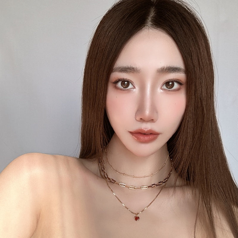 18KGP 紅瑪瑙ハートピアス