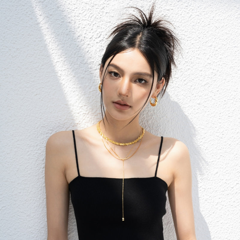 18KGP 編み蛇骨ネック