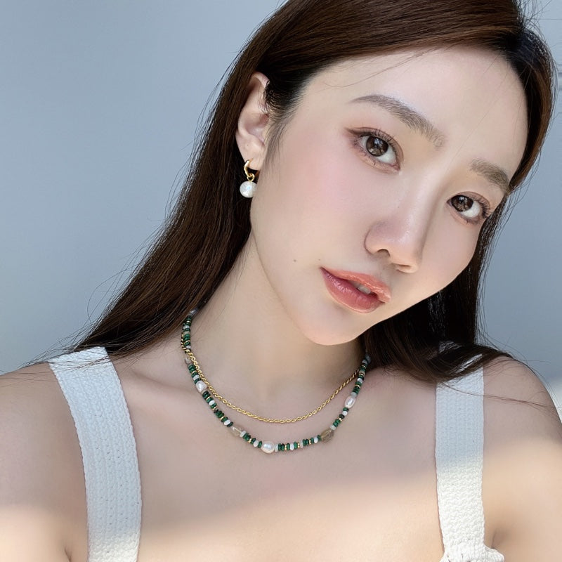 18KGP 多彩真珠ネックレス
