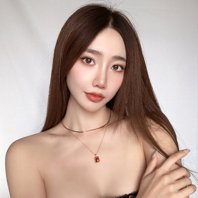 紅瑪瑙角形メッキピアス