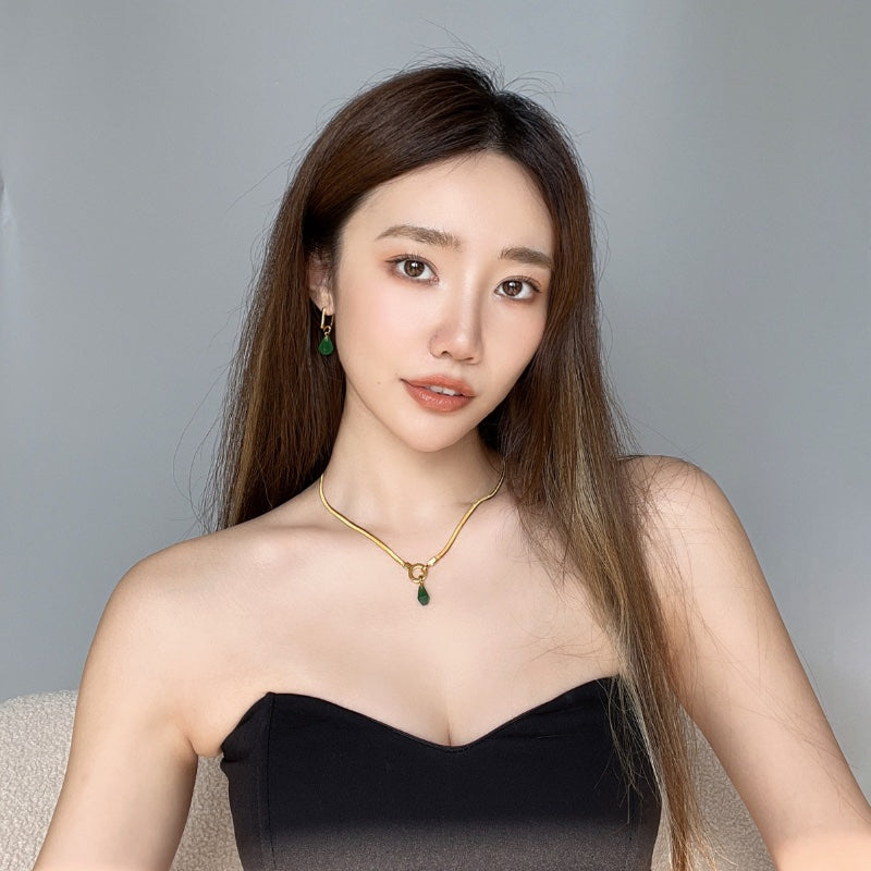 グリーン幾何メッキピアス