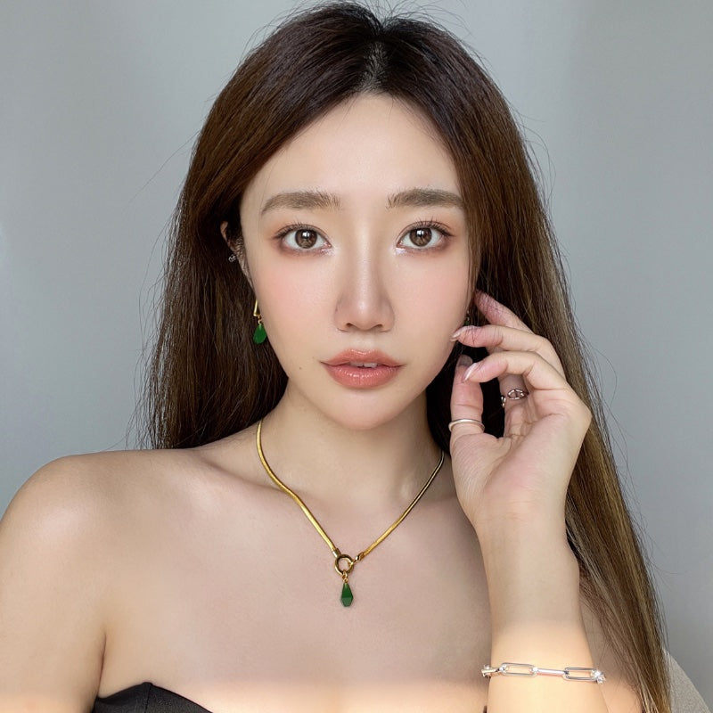 グリーン幾何メッキピアス