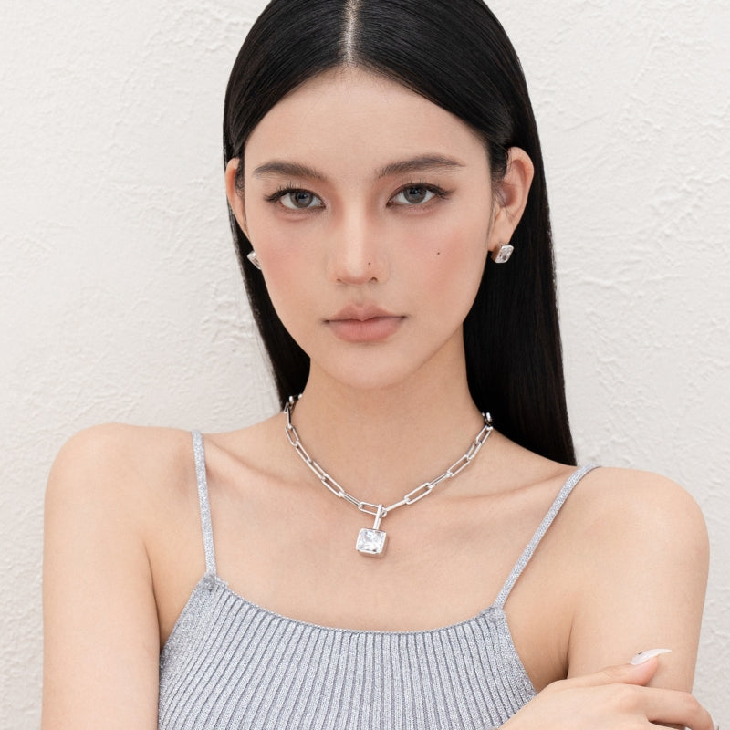 方糖水晶メッキピアス