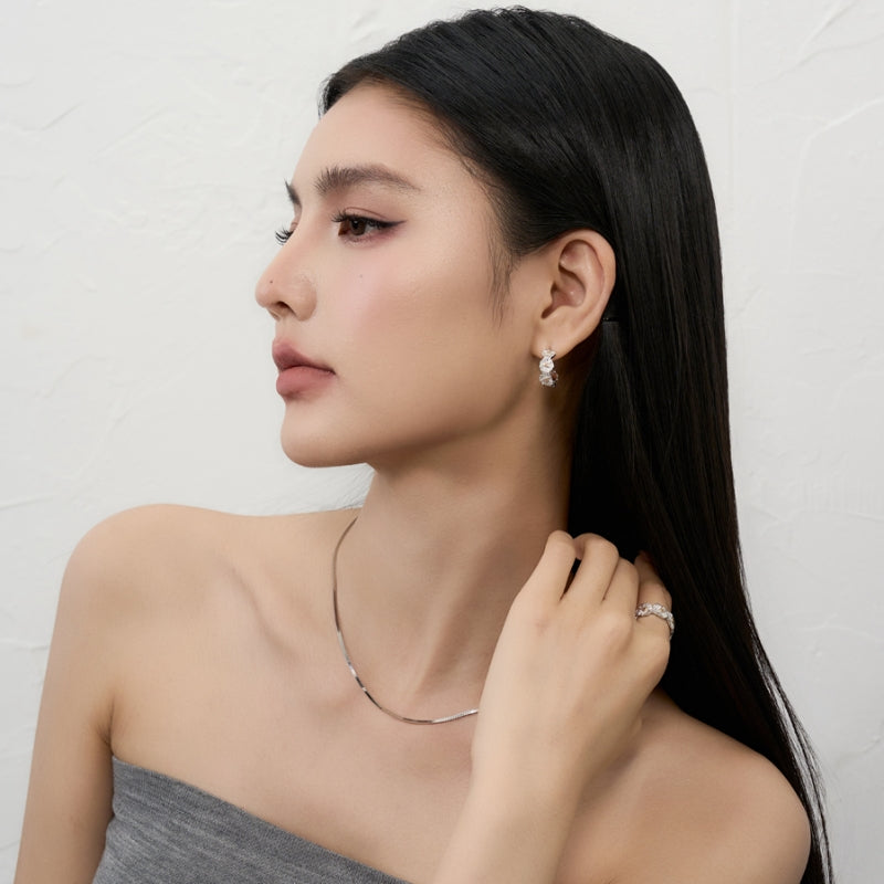 春夏デイジー銀製ピアス