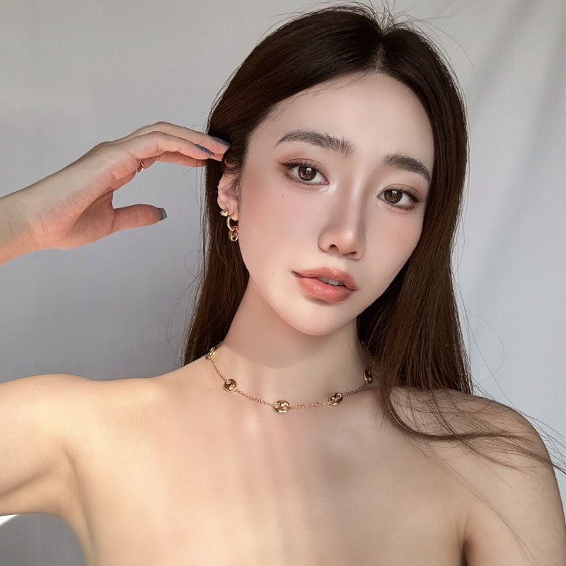 丸みラインメッキピアス