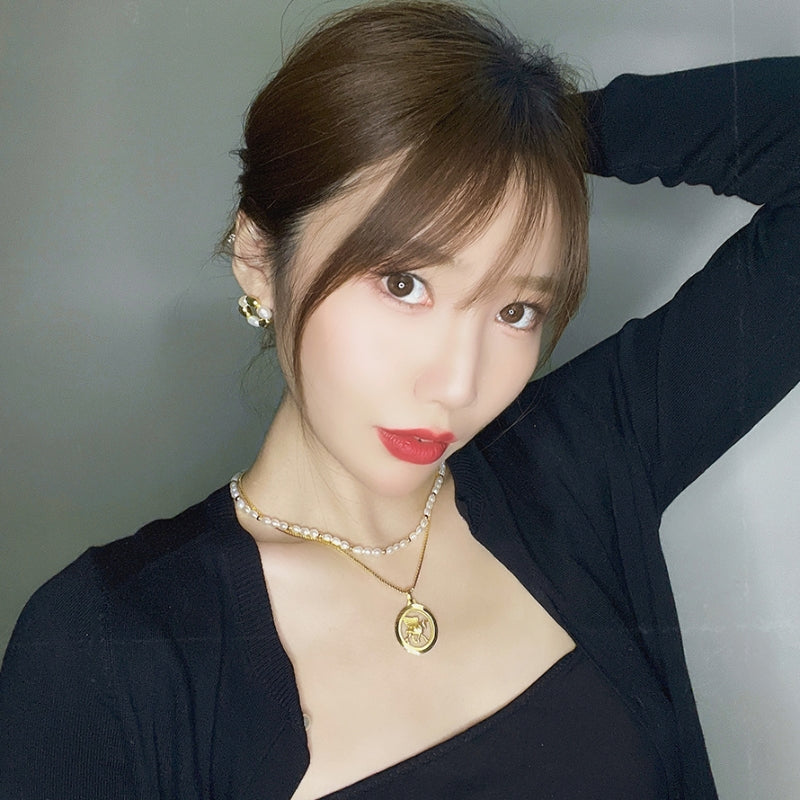 星座真珠白蝶貝重ねメッキネック