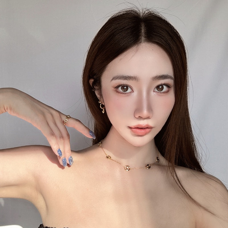 丸みラインメッキピアス