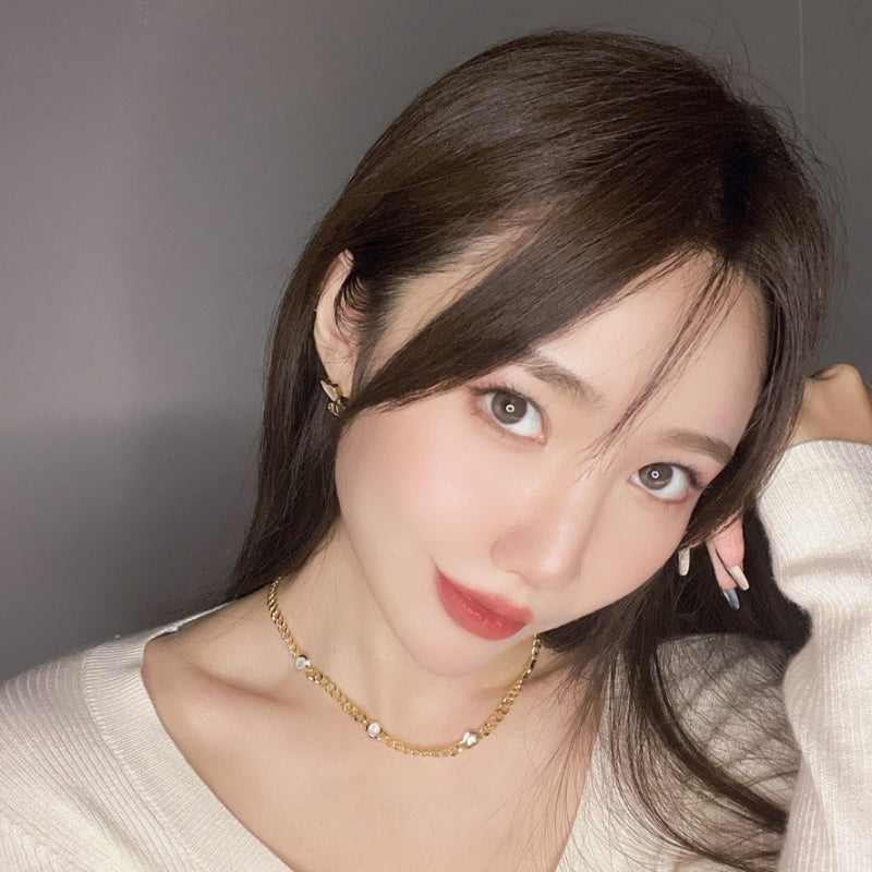 白ベムーア幾何メッキピアス