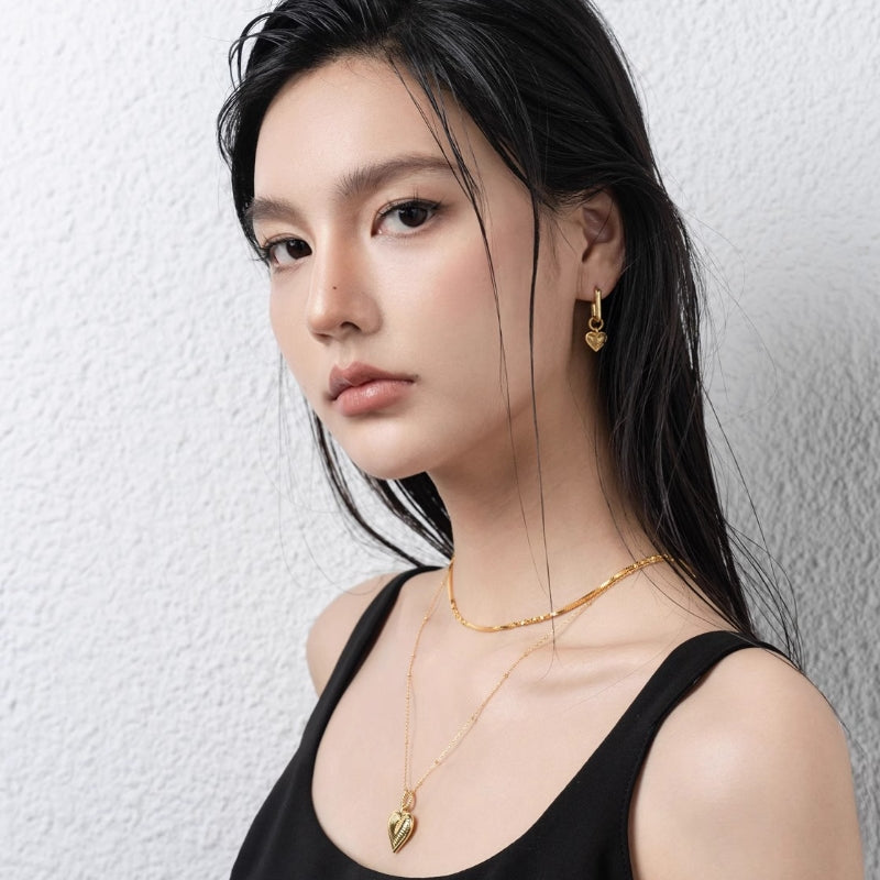 大ハートペンダント光沢ネック