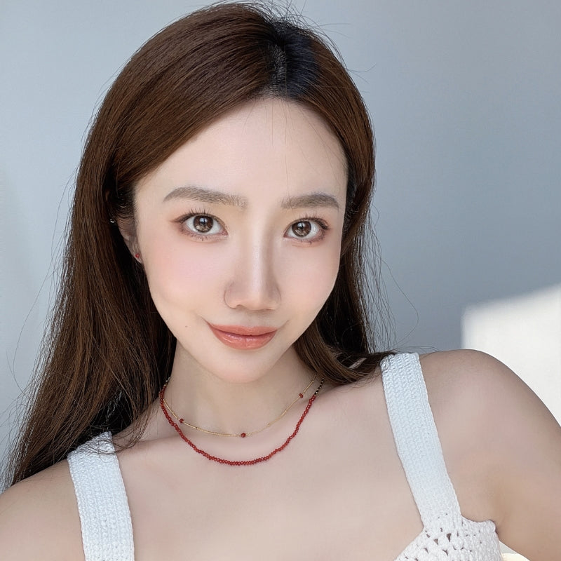 彩瑪瑙銀製ネック