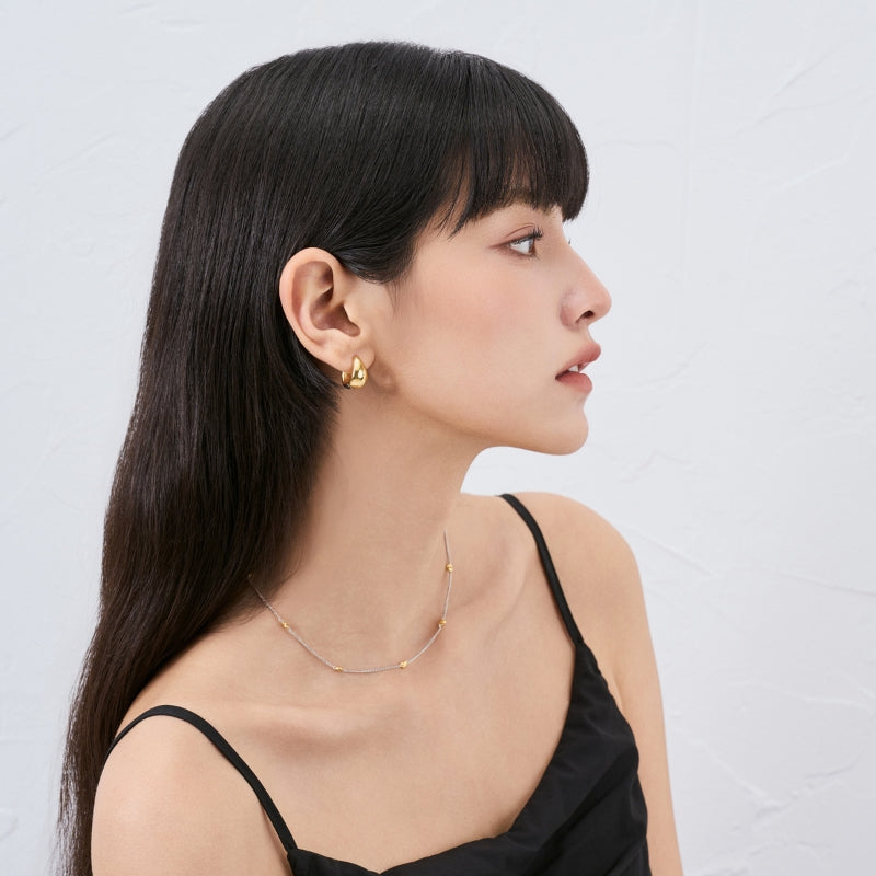 18KGP 金銀双色ハート満天ネック
