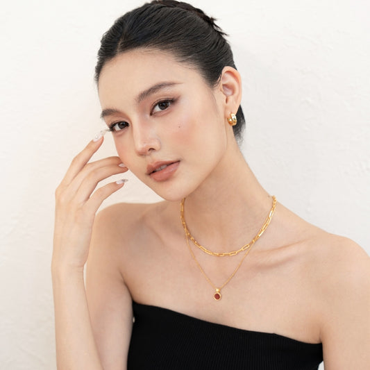 18KGP 2025 赤瑪瑙円ネック