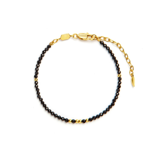 18KGPfever 風黒ビーズブレス