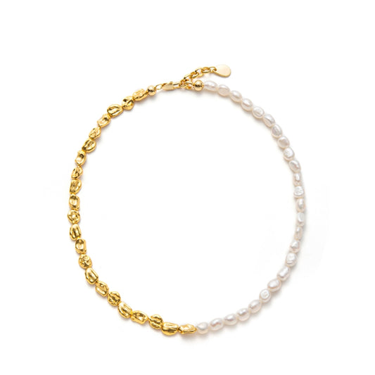 18KGP バロック真珠金豆ネック