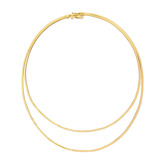 18KGP 多層蛇骨ネックレス