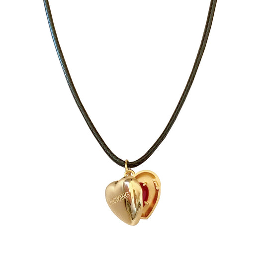 18KGP ハートレザーネックレス