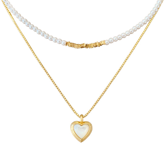 18KGP 真珠白ベムーアネックセット