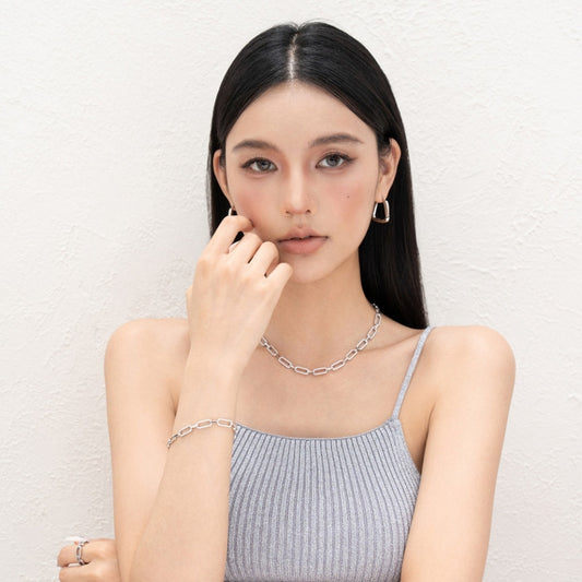 18KGP クール風粗チェーンブレス