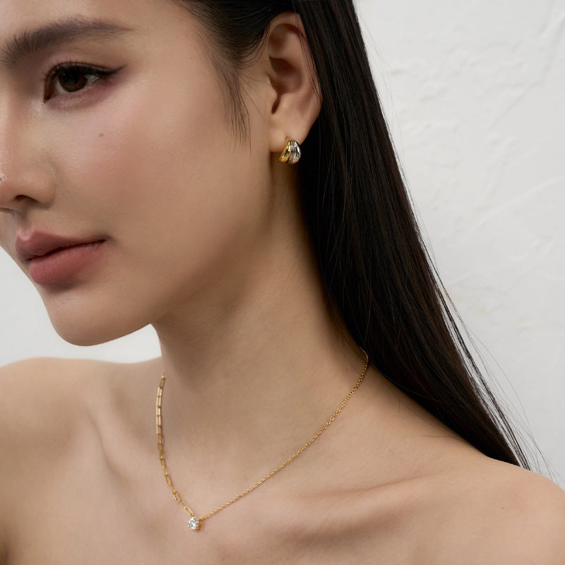 18KGP 拼接チェーンネックレス