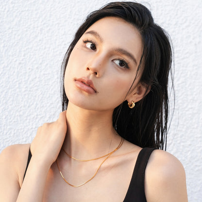18KGP 長短蛇骨細チェーン