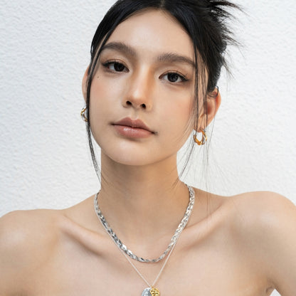 18KGP 編み蛇骨ネック