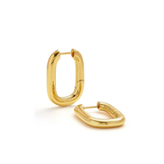 18KGP 幾何長方形金耳饰