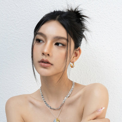 18KGP 編み蛇骨ネック