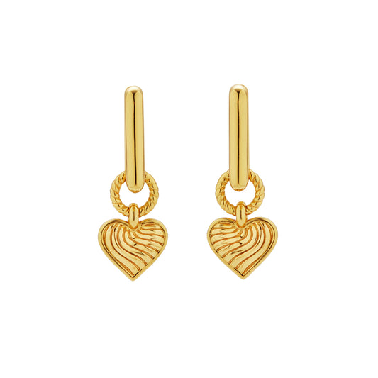 18KGP ハート羽毛ピアス