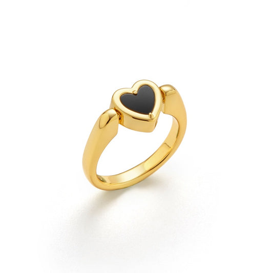 18KGP ハート天然石リング