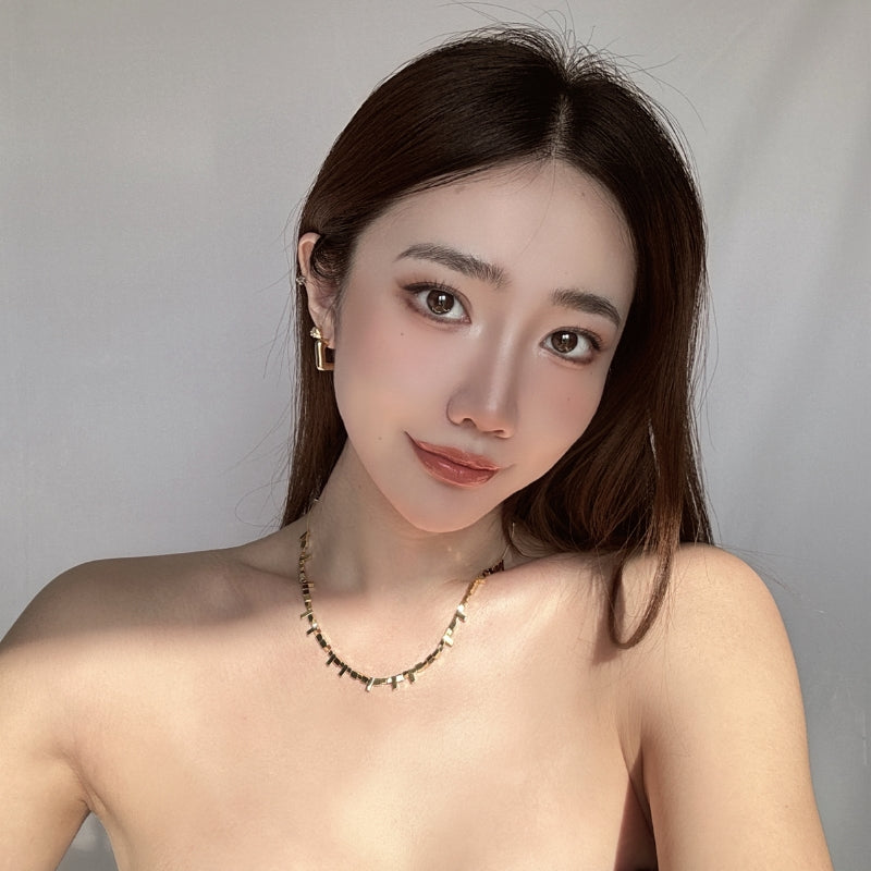 18KGP 小方块幾何ネック