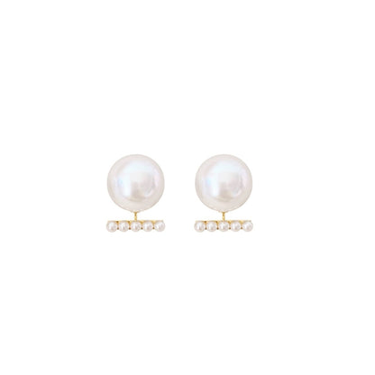 AB 面真珠メッキピアス