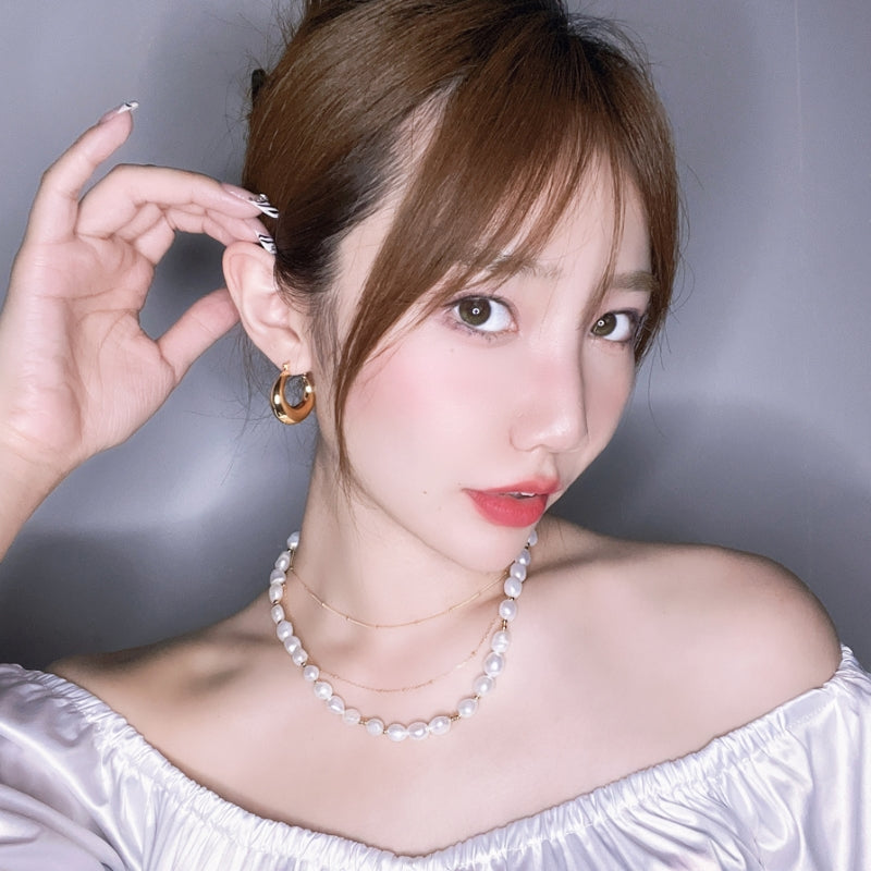 JENNIE 同様円形 18KGP イヤリング