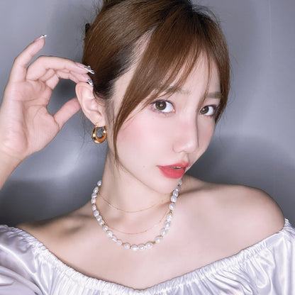 JENNIE 同様円形 18KGP イヤリング