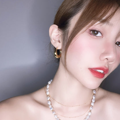 JENNIE 同様円形 18KGP イヤリング