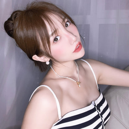 真珠円形ピアスツイスト