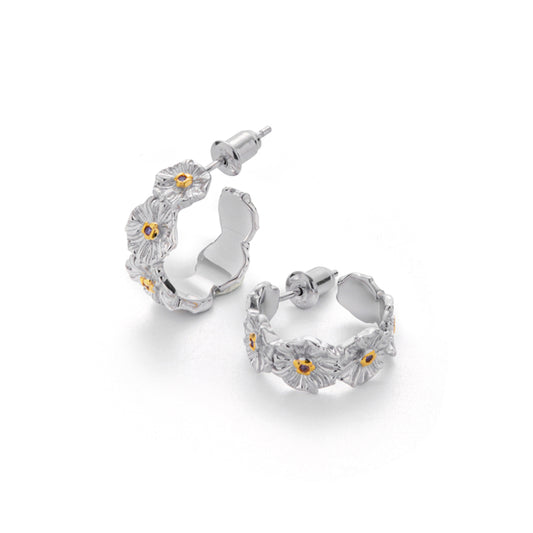 春夏デイジー銀製ピアス
