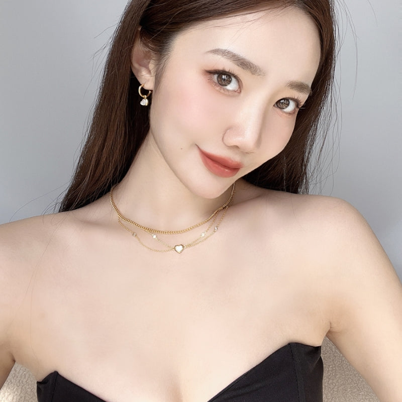 黒瑪瑙ハートレア光沢ネック
