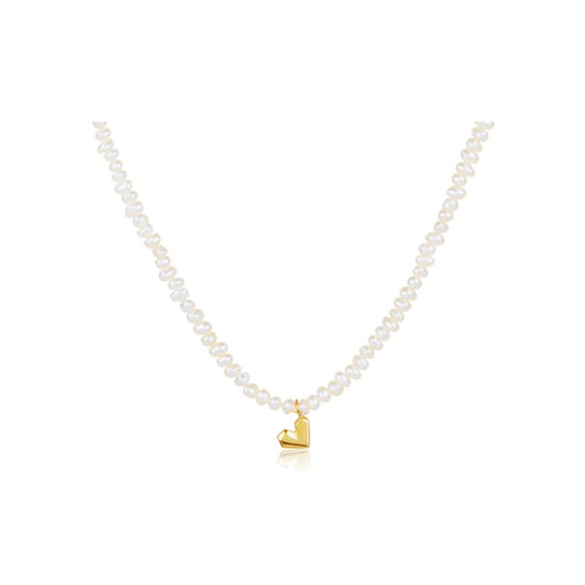 ベビー真珠ハートメッキネック