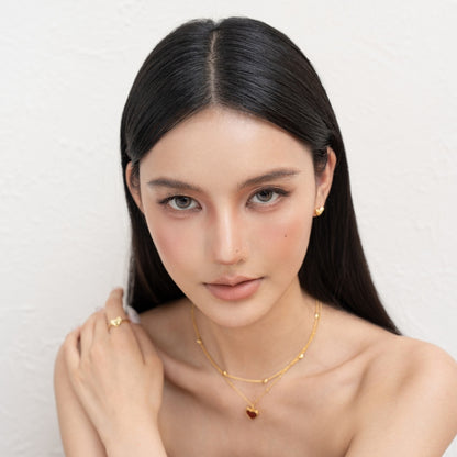 インス不規則ハート調節メッキリング