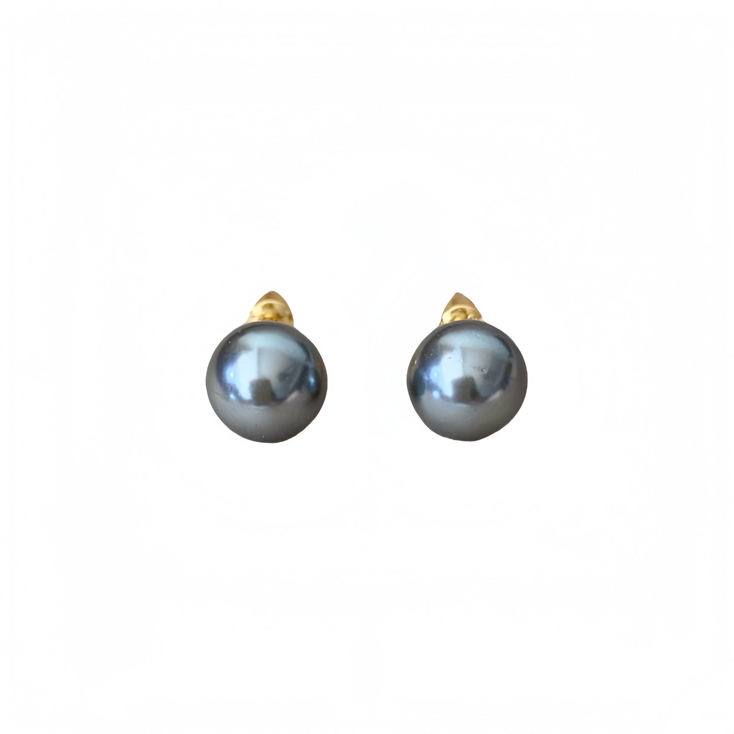 銀製灰真珠ピアス